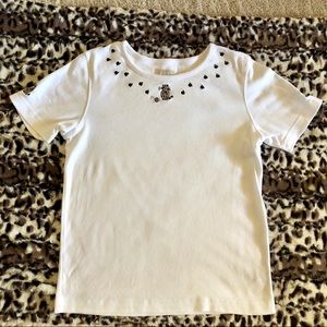 Christopher & Banks Cat Embroidered Cotton Top